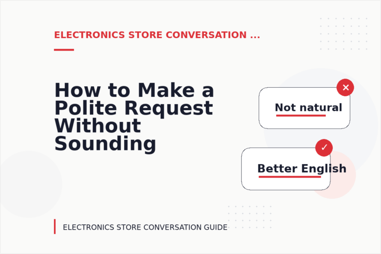 How to Make a Polite Request Without Sounding Demanding in Electronics Store Conversation English