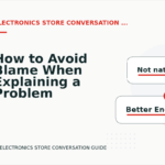How to Avoid Blame When Explaining a Problem in Electronics Store Conversation English