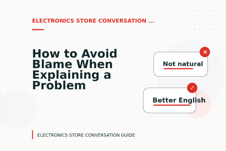 How to Avoid Blame When Explaining a Problem in Electronics Store Conversation English