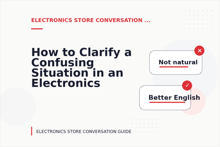 How to Clarify a Confusing Situation in an Electronics Store Conversation