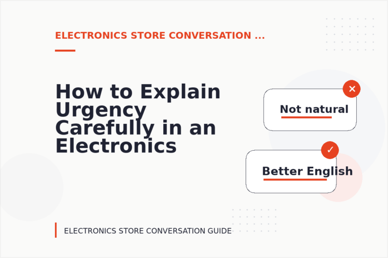 How to Explain Urgency Carefully in an Electronics Store Conversation