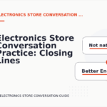 Electronics Store Conversation Practice: Closing Lines and Follow-Ups